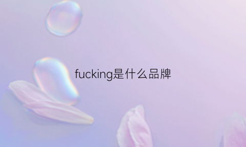 fucking是什么品牌(fu是什么牌子)