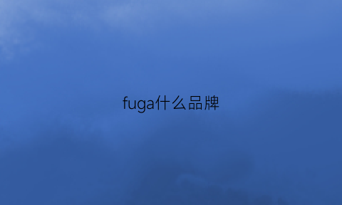 fuga什么品牌(fujioh是什么品牌)