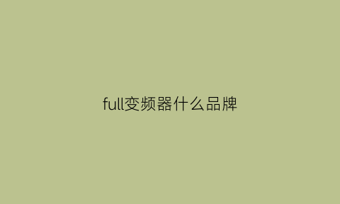 full变频器什么品牌(full变频器参数)