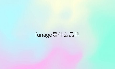 funage是什么品牌(fun是啥品牌)