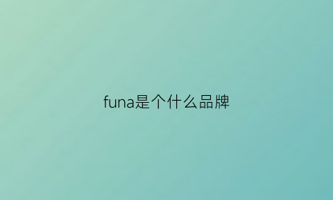 funa是个什么品牌(fun品牌是哪国的)