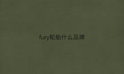 fury轮胎什么品牌(fuel轮胎是什么牌子)