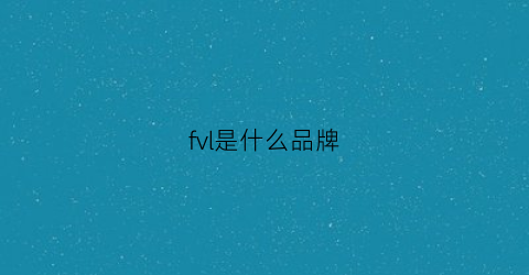 fvl是什么品牌(fvqa是什么品牌)