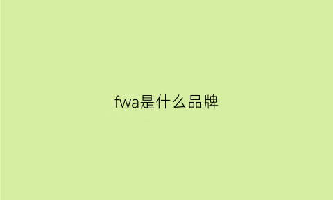 fwa是什么品牌(fw是什么的缩写)