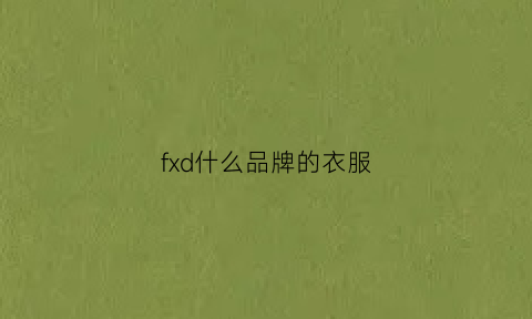 fxd什么品牌的衣服(fx是啥牌子)