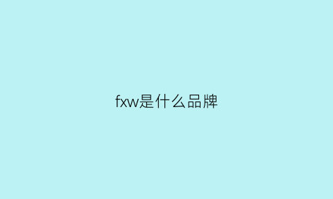 fxw是什么品牌(fxw是什么品牌摄像头)