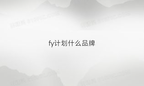 fy计划什么品牌(fon计划)