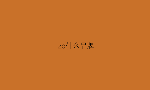 fzd什么品牌(fz是什么品牌的缩写)