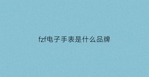 fzf电子手表是什么品牌(fd手表是什么牌子)