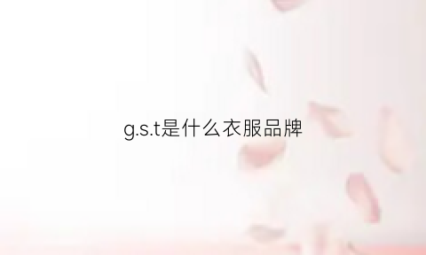 gst是什么衣服品牌