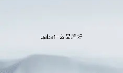 gaba什么品牌好(gaba是什么的好处)