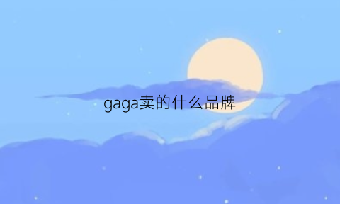 gaga卖的什么品牌(gaga服装店的衣服是什么牌子)