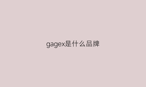 gagex是什么品牌(gagk是什么牌子)