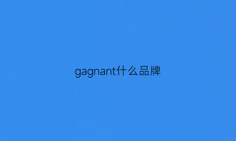 gagnant什么品牌(gant品牌怎么样)