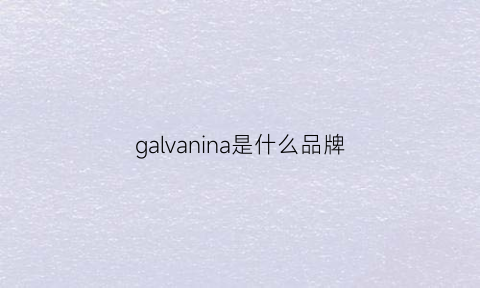 galvanina是什么品牌(garavani是什么牌子)