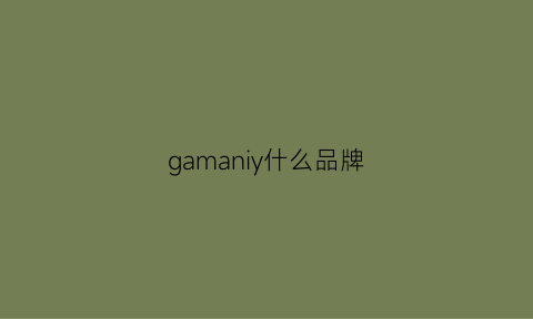 gamaniy什么品牌(garmln是什么牌子)