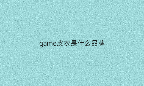 game皮衣是什么品牌(gameboy是什么牌子)