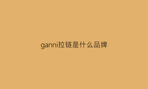 ganni拉链是什么品牌