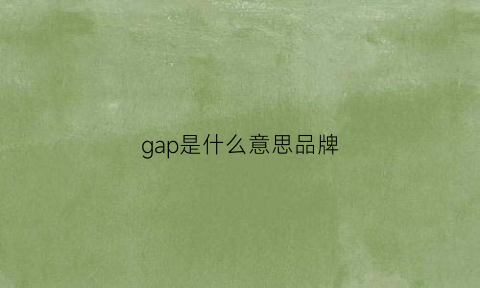 gap是什么意思品牌(gap品牌含义)