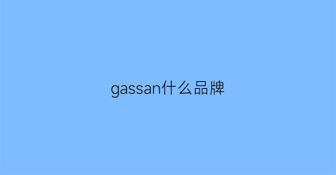 gassan什么品牌(gass是什么品牌)