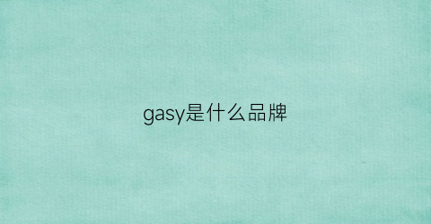 gasy是什么品牌(gas品牌什么档次)
