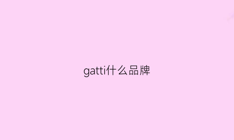 gatti什么品牌(gater品牌)