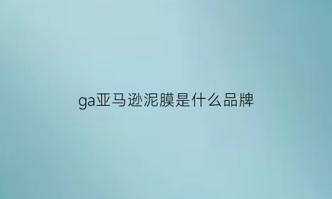 ga亚马逊泥膜是什么品牌(亚马逊白泥面膜价格)