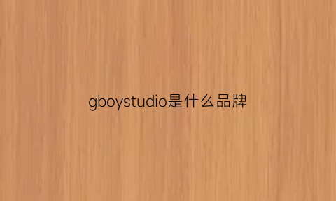 gboystudio是什么品牌