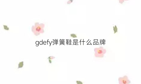 gdefy弹簧鞋是什么品牌(弹簧鞋怎么样)