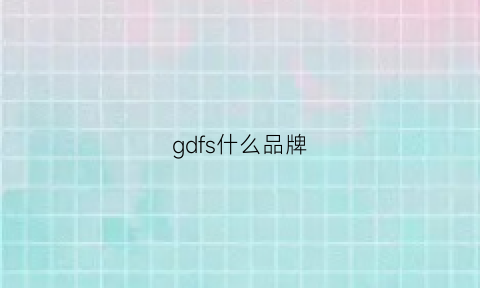 gdfs什么品牌(gds是什么牌子)