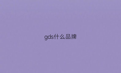 gds什么品牌(gd是哪个品牌)