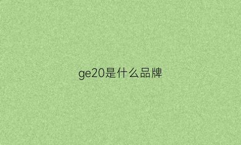 ge20是什么品牌(ge0x是什么品牌)