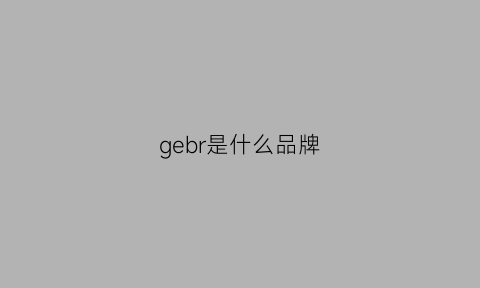 gebr是什么品牌(gene是啥品牌)