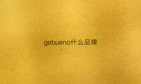 gebueno什么品牌(ge是什么品牌)