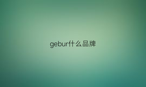 gebur什么品牌(ge是什么品牌)