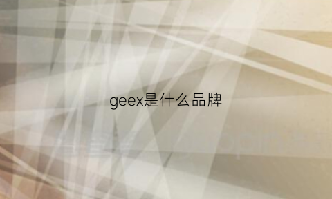 geex是什么品牌(ge是什么牌子)