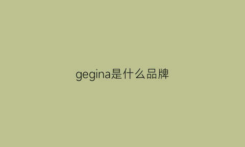 gegina是什么品牌(ge是什么品牌)