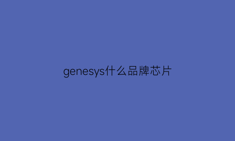 genesys什么品牌芯片(芯片gd是什么牌子)