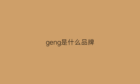 geng是什么品牌(gen是什么品牌的鞋子)