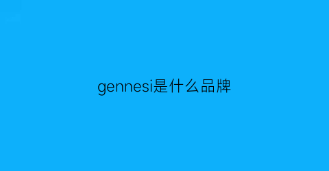 gennesi是什么品牌(gellne是什么牌子)