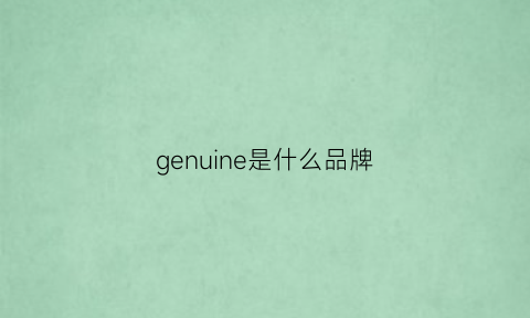 genuine是什么品牌(genuine是什么牌子衣服)