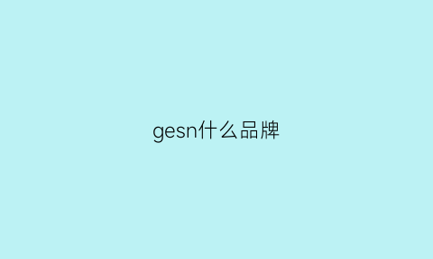 gesn什么品牌(gencens是什么品牌)