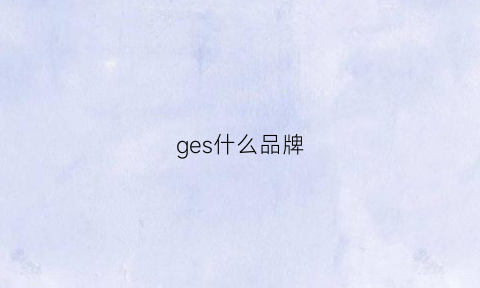 ges什么品牌(gesg是什么牌子)