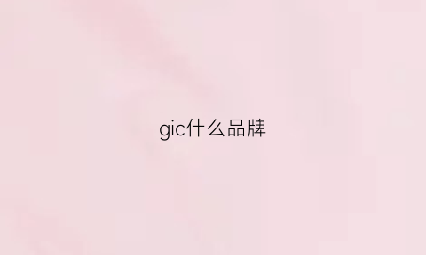 gic什么品牌(gsc是什么品牌)