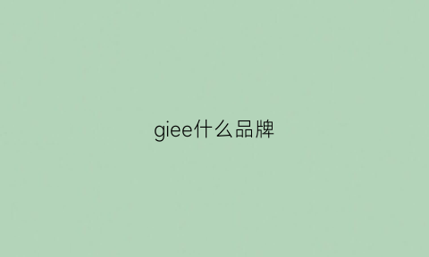 giee什么品牌(giesse是什么品牌)