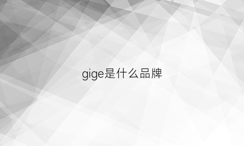 gige是什么品牌(giggle是什么品牌)