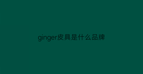 ginger皮具是什么品牌