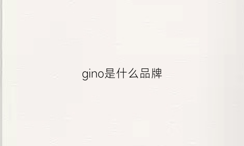 gino是什么品牌(giogio是哪里牌子)