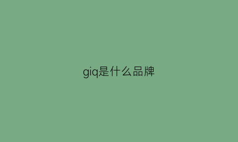 giq是什么品牌(gil是什么品牌)