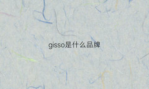 gisso是什么品牌(gas是什么品牌)